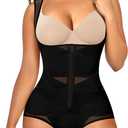 Nebility Shapewear Bodysuits for Women Tummy Control Faja Body Shaper Open Bust Waist Trainer (XX-Large, Black)