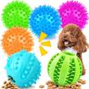 Puppy Toys for Teething, 6 Pack Interactive Dog Toys, 2.5" Squeaky Dog Balls and Treat Balls, Dog Chew Toys for Intellect Training, Small to Medium Breed