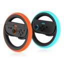 JCMO Switch 2 Joycon Steering Wheel, Racing Wheels for Mario Kart Wolrd & 8 Deluxe, Realistic Racing Experience, Steering Wheel for Nintendo Switch 2 (2025) Accessories (Orange & Blue)