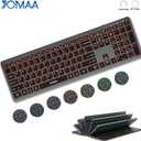 JOMAA Dual Mode Wireless Keyboard, 2.4G Bluetooth 3 Devices Switch, Quiet Scissor Switch Keys, Backlit with Multimedia Shortcut Keys, for Windows/Mac/iOS/Android PC Laptop Tablet