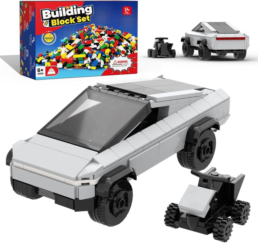 Cyber Off-Road Truck Toy Building Set, Vehicle Building Kit with ATV Motorcycle, Pickup Car Toy for Kids Ages 6+ and Adult Collectors