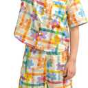 Boys Shirt Shorts Sets Toddler Summer Outfits Hawaiian Beach Vacation Clothes (Orange, 4-5yo)