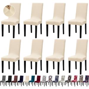 Chair Covers, Stretch Kitchen Chair Covers/Dining Room Chair Covers Set of 8, Removable Washable Dining Chair Slipcovers for Home, Hotel, Banquet