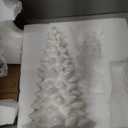 Roman Set of 1b White Glittered Christmas Tree Figurines Elegant Holiday Tabletop Decorations with Sparkle Finish Winter Wonderland Mantel or Centerpiece Dcor