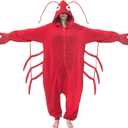 Adult Sea Creatures Onesie Lobster, Crab, Shrimp, Turtle Halloween Costume Unisex Animal Cosplay One-Piece Pajamas (Large)