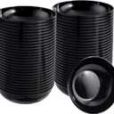 bUCLA 50Pack Black Plastic Bowls - 10oz Disposable Black Plastic Salsa/Serving Bowls - Ideal for Party & New Year