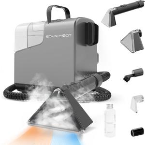 Portable Carpet&Upholestery Cleaner Machine with Steam and Heating Techology, Upgraded Powerful Suction with Versatile Tools for Pet, Couch, Car, Spot Cleaner for Stair/Furniture (Gray)