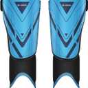 Upgraded Soccer Shin Guards for Kids Youth Adults, CE Certified AirsFish Shin Guard Sleeves Protection Gear for Boys Girls Soccer Games EVA Cushion Reduce Shocks and Injuries (Medium, Blue)