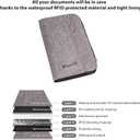 Valante Premium Family Travel Document Organizer Capacious RFID Passport Holder Wallet (Large, gray)