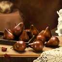 Wavwavw 12 Pcs Artificial Fruit Fake Brown Pear Bulk Lifelike Simulation Pears Decorative Fake Fruit Decor Artificial Fruit Model for Photography Props Home Decoration Supermarket Display