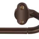 Bronze Wrap Around Curtain Rods:5/8 Inch Blackout Adjustable Window Curtain Rod for Bedroom Kitchen Apartment Renter Friendly,Room Darkening Curved Drapery Rods Easy Install, Antique Brown 28-60"