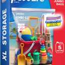 Jumbo 5 Gallon Size Zip Bags with Double Zippers, Clear Plastic Storage Bags for Household and Travel Use, Clothes and Toys, Large Assorted Sizes for Moving and Organization 18"x24" [15 COUNT]