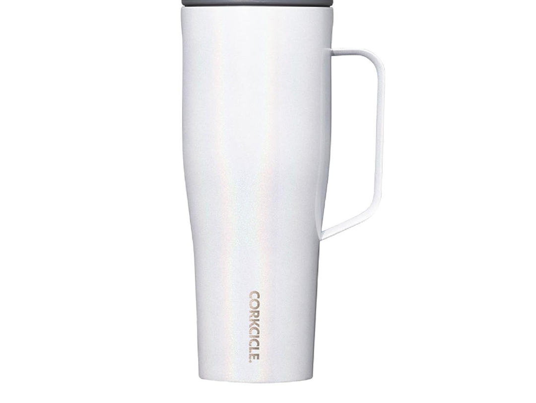 Corkcicle Cold Cup XL Insulated Tumbler with Handle, Lid, & Straw, Sparkle Unicorn Magic, 30 oz – Reusable Cupholder Friendly Water Bottle Keeps Drinks Cold 12hrs