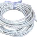 Glory Qin 5 Yards Round Folded Bolo Braided Genuine Leather Cord for Making Bracelet & Jewelry (White, 3mm)