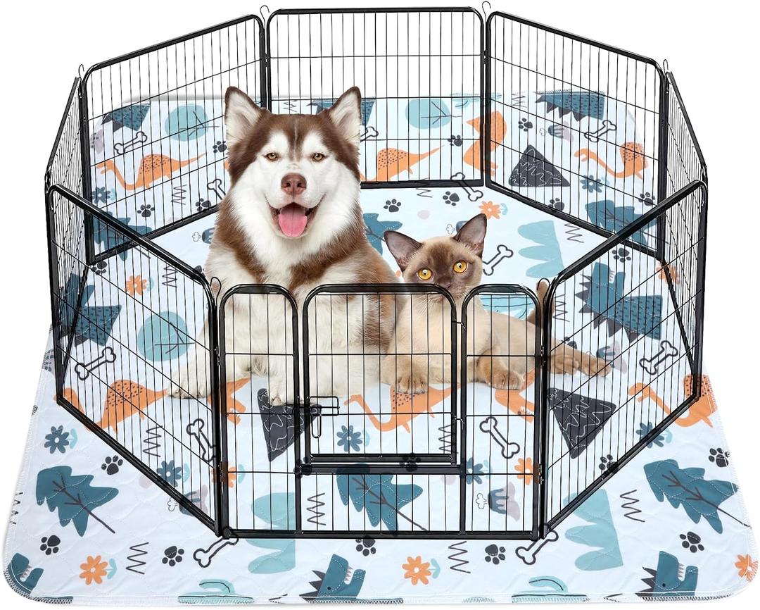 Washable Pee Pads for Dogs, Extra Large 72"x72" Super Absorbent Reusable Training Dog Pads, 100% Waterproof Non-Slip Dog Mat for Training, Whelping, Housebreaking, Incontinence, for Playpen, Crate