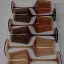 Venus Colored Wine Glasses Set of 6-18ozHand Blown Brown Wine Glasses with Tall Long Stems and Flat Bottom, Amber Colored Glassware-Unique Gifts for Wine Lovers-Wedding Gifts
