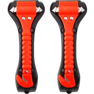 SINSEN Car Safety Hammer Set of 2 Emergency Escape Tool Auto Car Window Glass Hammer Breaker and Seat Belt Cutter Escape 2-in-1 for Family Rescue & Auto Emergency Escape Tools (Classic Red)