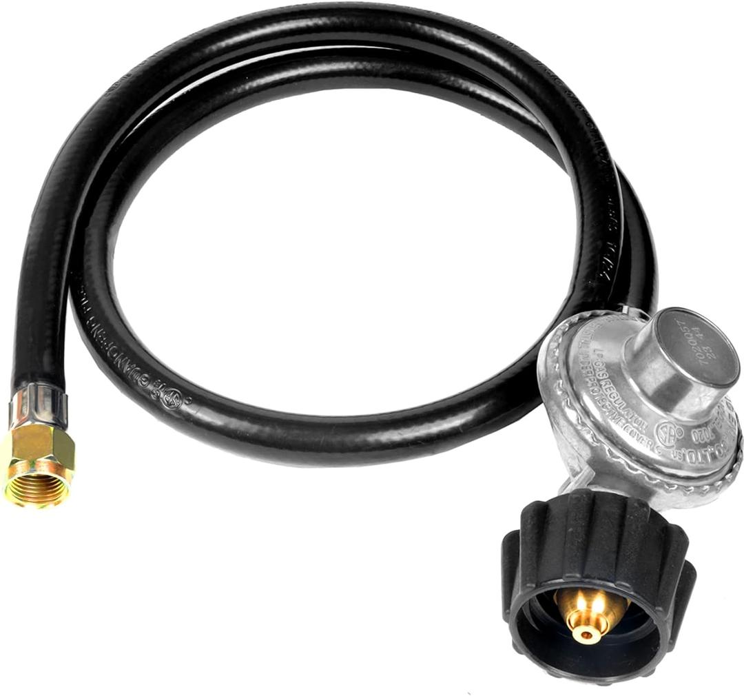Gas Grill Regulator and Hose,Propane Hose with Regulator Replacement for Weber, Blackstone, Nexgrill, Fire Pit, Most LP Gas Grills (3ft) (3FT)