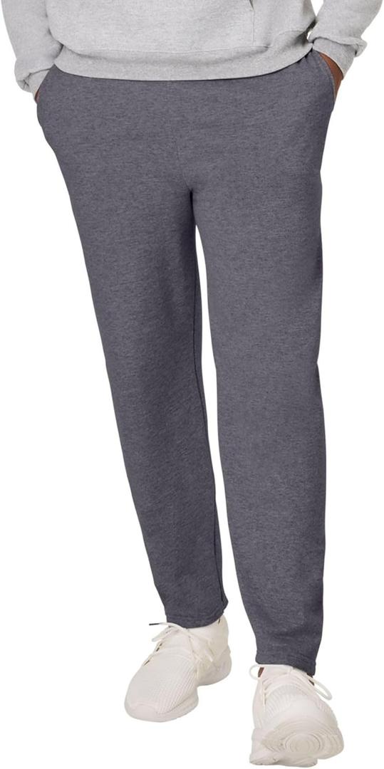 Hanes Mens EcoSmart Best Sweatpants, Athletic Lounge Pants with Cinched Cuffs, 1 Or 2 Pack (Gray, L)