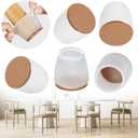 Pack of 3, MAYZOLOP Chair Leg Floor Protectors, 24 Pcs Silicone Felt Furniture Leg Pad for Protecting Floors from Scratches and Noise, Round Chair Feet Protectors (Large fit:1.3''-1.8'')