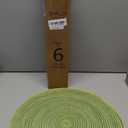 SHACOS Round Placemats Set of 6 for Dining Tables 15 inch Cotton Braided Placemats Washable Reversible for Kitchen Holiday Party (Mixed Color Pea Green, 6)