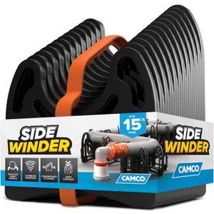Camco Sidewinder 15-Ft RV Sewer Hose Support - Features Flexible Telescoping Design for Avoiding Obstacles & Deep Cradles Secure RV Sewer Hose - Out-of-The-Box Ready & Folds for RV Storage (43043)