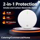 Smoke Detector Carbon Monoxide Detector Combo 10 Year Battery 2 in 1 Smoke Detector, LED Warning Light Indicators, White, 4 Pack