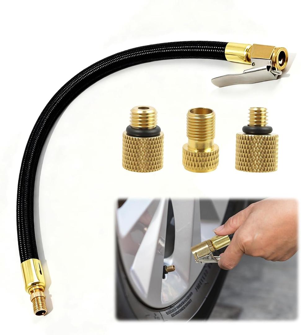 Tire Inflator Extension Tube,Tire Inflator Hose Adapter,Applicable for Cars, Bikes,Ideal for Drivers, Cyclists, Campers and Outdoor Enthusiasts
