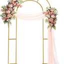 Double Arch Backdrop Stand Metal Open Arch Backdrop Frame U Shaped Wedding Arches for Ceremony Baby Shower Garden Birthday Party Decoration (Gold, 6FT3FT)