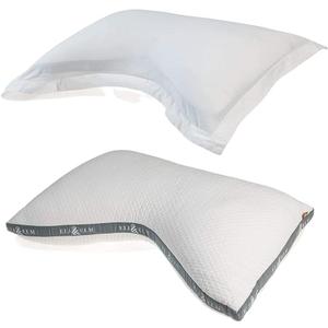Eli & Elm | Best Ergonomic Side Sleeper Pillow for Neck Pain. Supportive Cooling Latex Fill with Luxury Breathable Cover. U-Shape Contoured Design. Queen Size Bed Pillow. (Pillow & Pillow Case)