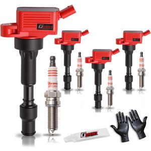 4PCS Upgraded Ignition Coil Pack and Iridium Spark Plug Compatible with 2016-2021 Hyundai Elantra Kona Sonata Hybrid V-eloster Kia Forte Optima Hybrid Soul 2.0L L4 Replaces UF816 93175