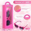 Resurhang 24 Pcs Pink Party Favor Boxes Doll Gift Boxes Include 12 Pink Goodie case 12 Heart Sunglasses for Birthday Party Supplies, 1 Count