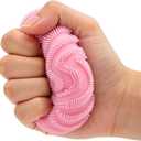 ZEXILILA Glitter Dumpling Squishy Fidget Toy, White, TPR, Slow Rising Stress Ball for Adults, Stress Relief Sensory Squeeze Toy, 1 Count (Pink)