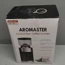 Aromaster Conical Burr Coffee Grinder with 25 Grind Settings,Adjustable 2-12 Cups Timer,Coffee Bean Grinder,3-Ear Portafilter Holder, Anti-static Design,Cleaning Brush Included,Black