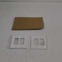 White Modern Decorative Wall Plate Light Switch Cover Decorator Outlet Covers Rocker Switch Plates Bamboo Fiber Material Wall Plates for Kitchen Bathroom (2 Gang Double Decorator-2 Pack)