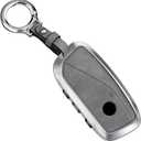 Key Fob Cover Leather Case Compatible for BMW 2025 2024 2023 5/7 Series , X5, X6, X7,X2, X5M,I5,I7XM,2022-2023 IX, Gray Keychain for Women Men