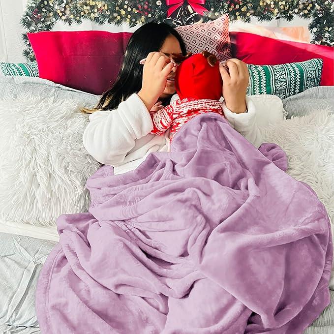 Bedsure Fleece Blankets King Size Lilac Lavender - Bed Blanket Soft Lightweight Plush Cozy Fuzzy Luxury Microfiber, 108x90 inches