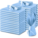 VACVELT 24 Pack Light Blue Satin 12x12 Inch Wedding Dinner Napkins, Scalloped Elegant Square Table Napkins for Restaurant Banquet Graduation Party