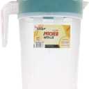 Green Ice Tea Pitcher - 5L Plastic, 1.3 Gallon, With Lid, For Fridge
