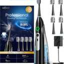 OILSAO Electric Toothbrush with Water Flosser, All in One Sonic Flossing Toothbrush with 3 Modes & 5 Flossing Speeds & 4 Brush Heads, Rechargeable & Portable for Adult Teeth Cleaning,Black