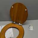 Angel Shield Wood Veneer Natural Toilet Seat with Quiet Close,Easy Clean,Quick-Release Hinges(Round,Oak) (Round-16.5")