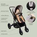 KOOLABABY 2-in-1 Foldable Baby Stroller Newborn to Toddler Stroller with Extendable Canopy, 5-Point Harness & Large Storage Basket One Hand Fold