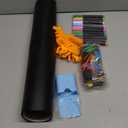 Magnetic Chalkboard Contact Paper for Wall, Self-Adhesive Magnet Wall Sheet with 79 Magnete Letters for Kids and 12 Colors Chalk Markers, Magnetic Wallpaper Stickers (Black, 47.2x18)