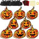 32 Sets Fall Halloween Pumpkin Suncatchers Craft Kit DIY Window Stained Glass Effect Halloween Pumpkin Paper Craft Home School Classroom Decoration Kid Birthday Gift Creative Art Project Activity Game
