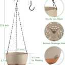 Set of 2 Hanging Planters for Indoor Outdoor Plants, 10 Inch Self-Watering Hanging Flower Pots with Drainage Hole & Removable Water-Storage Tray (Hooks)