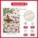 Merry & Bright Christmas Cross Poinsettias Snowmans Cardinals Winter House Flag large 28X40 Inch Big Vertical Double Sided Yard Outdoor Outside Holiday Decoration