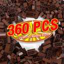 360 Pieces Building Bricks, Classic Basic Flats Parts and Pieces - 2x4 Brick x200 and 2x2 Brick x160, Moc Building Bulks Compatible with All Major Brands, Brown