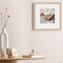 puthiac 16x16 Solid Oak Wood Picture Frame, Fits 12x12 with Mat or 16x16 Without Mat, Wall Display Only, Plexi Front, 1 Pack, Natural Oak