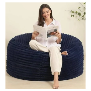 4FT Memory Foam Bean Bag Chair for Adults/Teens, Bean Bag Sofa with Fluffy Removable Cover, for Living Room Bedroom