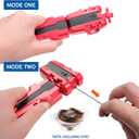 AIBREAY 2 Pack X String Launchers, X Winder Launcher with Grip, Two Launch Mode, Only Work with X Right Spinning Top(Red+Black), Small